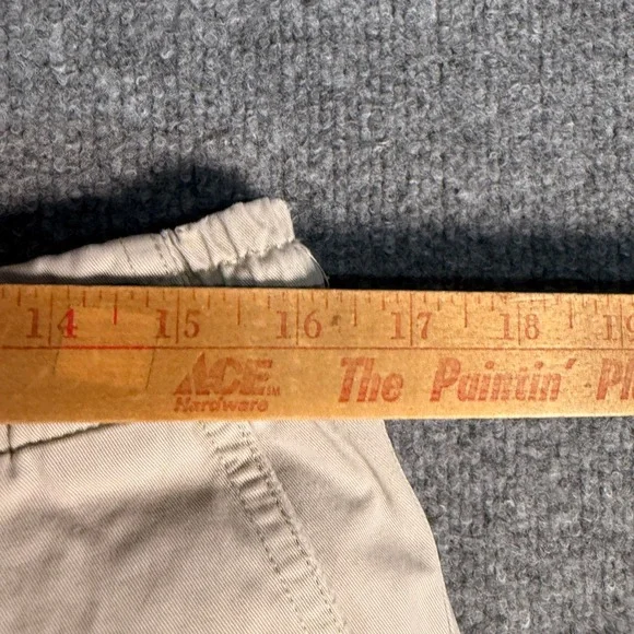 Polo Ralph Lauren Mens Large Tan Khaki Elastic Waist Pull On Twill Shorts - Picture 2 of 8